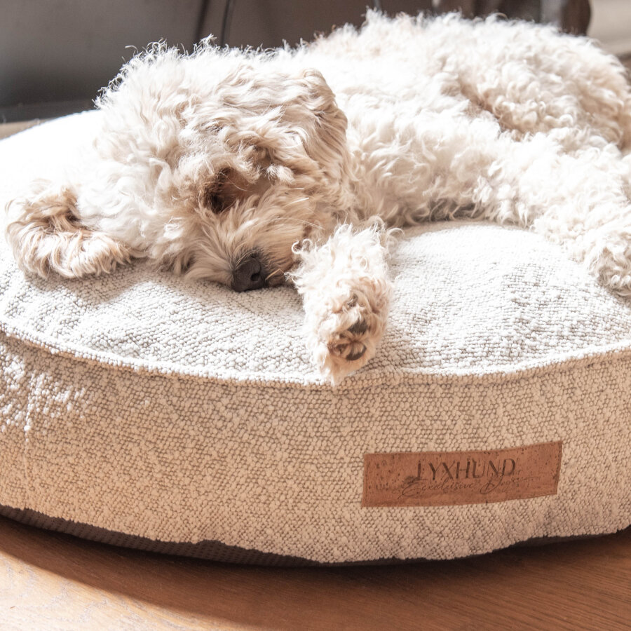 hyggelig designer bed bouclé champagner