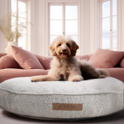 hyggelig designer bed bouclé champagner