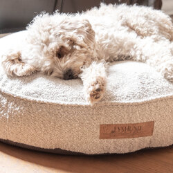 hyggelig designer bed bouclé champagner