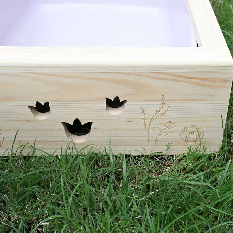 Kaninchentoilette mit Raufe "butterfly" natur