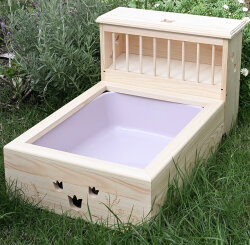 Kaninchentoilette mit Raufe "butterfly" natur