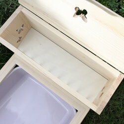 Kaninchentoilette mit Raufe "butterfly" natur