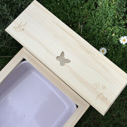 Kaninchentoilette mit Raufe "butterfly" natur