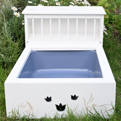 Kaninchentoilette mit Raufe "butterfly" weiß