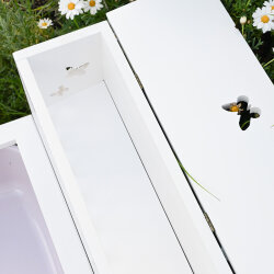 Kaninchentoilette mit Raufe "butterfly" weiß