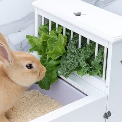 Kaninchentoilette mit Raufe "butterfly" weiß