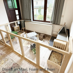 Holzgehege Plexiglas natur